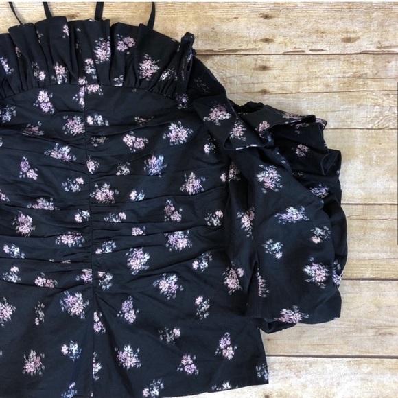 Rebecca Taylor Off Shoulder Floral Jacquard Top size 4 - Picture 6 of 11